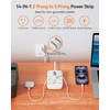 2 Prong Power Strip, OKLEEIC 2 Prong to 3 Prong