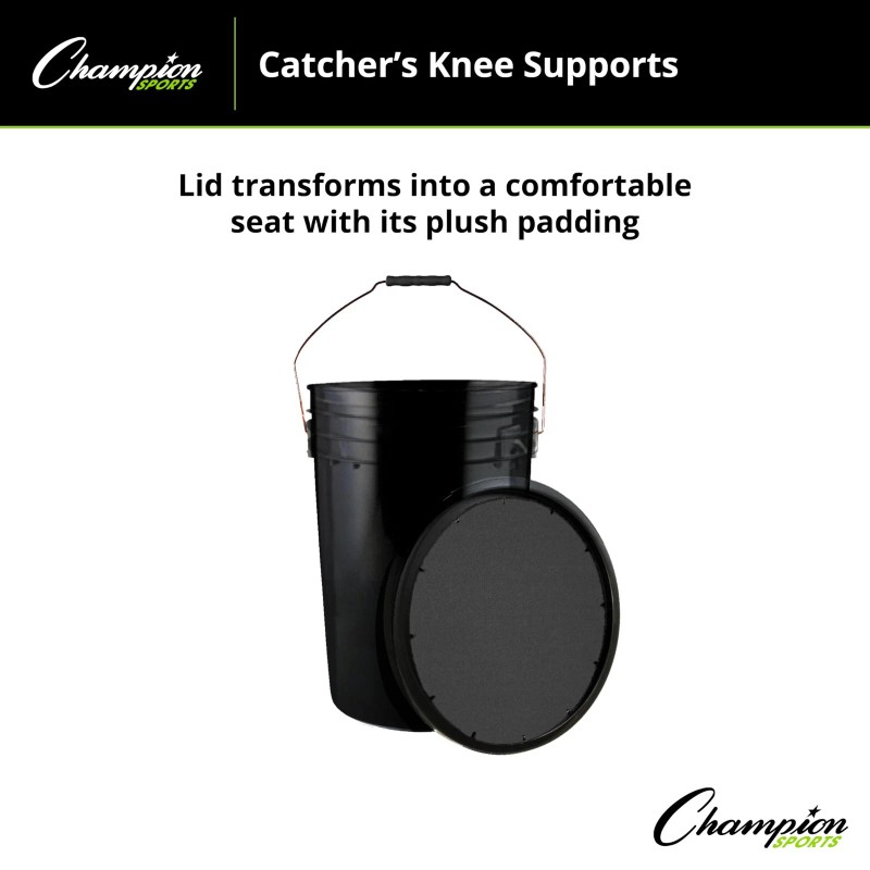 Champion Sports 6 Gallon Ball Bucket with Soft Lid Black