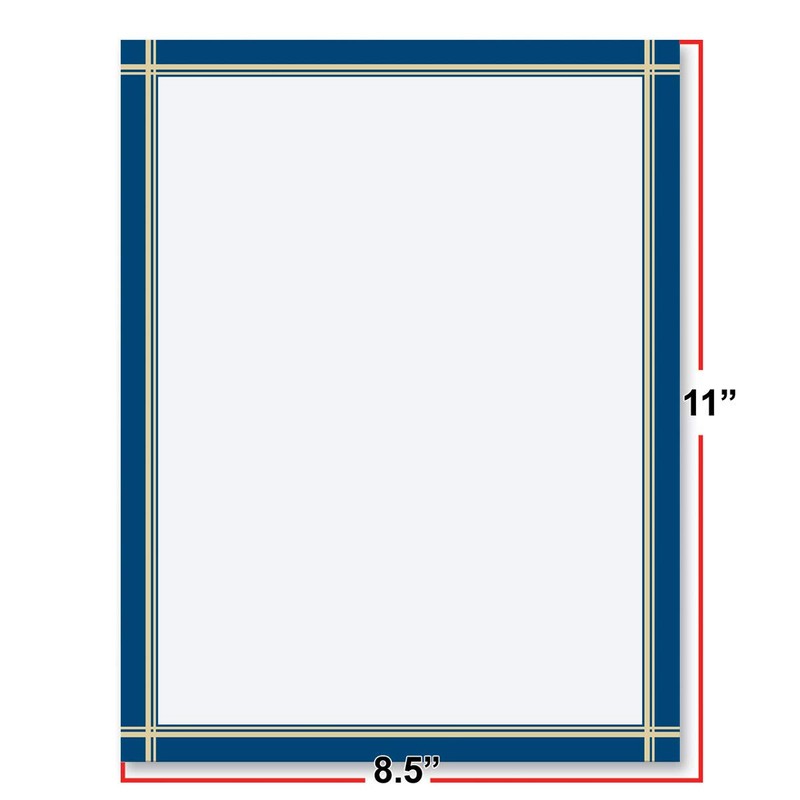 PaperDirect Regal Blue Opulence Border Paper, Royal Blue Outer Border