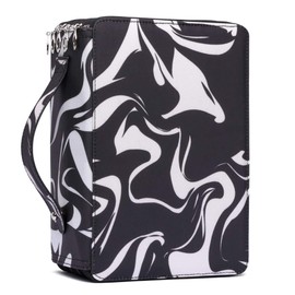 YOUNGCOL Colored Pencil Case- 200 Slots Pencil Holder Pen Bag Large Capacity Pencil Organizer Colored Pencil Box with Printing Pattern (Black Marble)