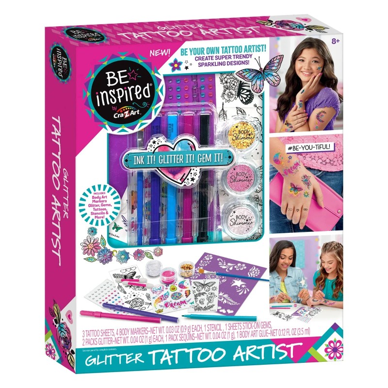 Be Inspired by Cra-Z-Art Glitter Tattoo Artist Set, Best for