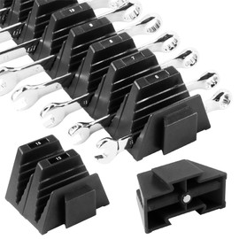 CENFORGE 12PCS Modular Wrench Organizer Magnetic, Wrench Organizer for Tool Box Drawer - Wrench Holders with Metric & SAE Labels, Gift for Mechanics, Black