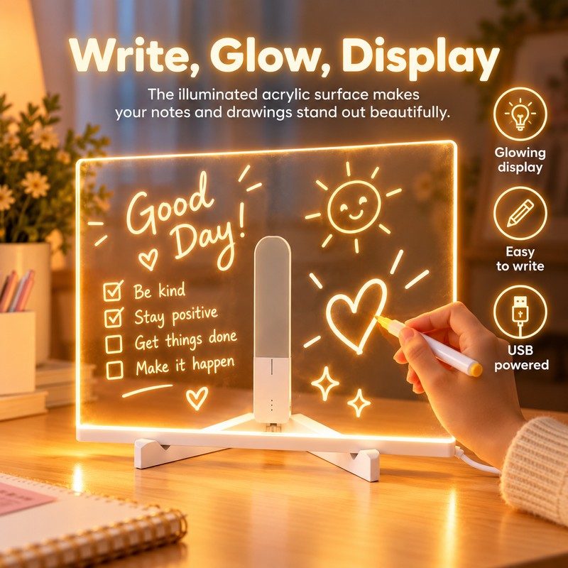 LED Acrylic Message Board for Drawing & Notes – 15