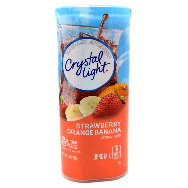 Crystal Light plátano naranja fresa, lata de 12 cuartos de galón de 2.4 onzas (paquete de 3)