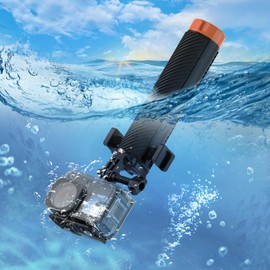 Hand Grip Waterproof Handle Monopod Floating Mount for GoPro Hero 12 11 10 9 8 7 6 5 4 3 3+ 2 1 Session Black Silver Camera Handler & Handle Mount Accessories Kit for Water Sport and Action Cameras
