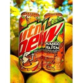 Mountain Dew 🥭New Limited Edition Mountain Dew Little Caesars MANGO RUSH Sweet Heat (2 Cans)