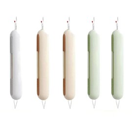 QHASPHC 5pcs Seam Ripper and Needle Threaders for Hand Sewing 2 in 1 Automatic Needle Threader for Embroidery Floss Stitch Remover Tool for Cross Stitch Craft Knitting Sewing