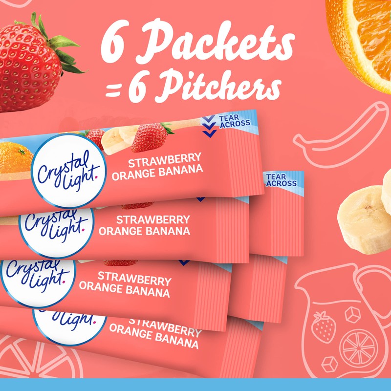 Crystal Light, Drink Mix Strawberry Orange Banana, 2.4 Ounce