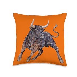 Bull Toro Strength Power Training Athlete Fitness Sports Ari Throw Pillow