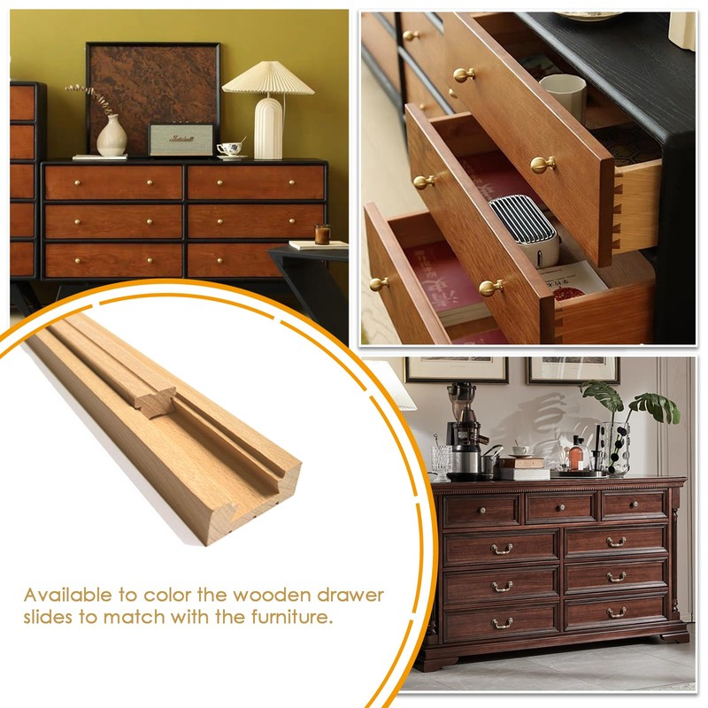 Wood Drawer Slides Classic Guide Center Mount Track 15.7 Inchs,