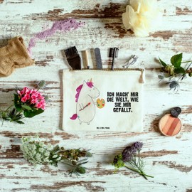 Mr. & Mrs. Panda Make-up bag unicorn artist, White, M, Hand Drawn