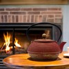 SECHUDO Cast Iron Teapot Tea Kettle with Stainless Steel Infuser