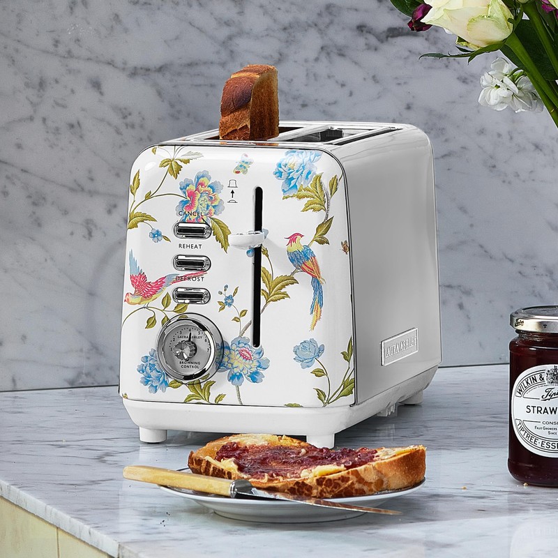 VQ Laura Ashley Elveden White Stainless Steel 2 Slice Toaster