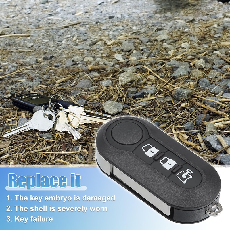 QUARKZMAN 1 x 3 button key fob housing for Ram