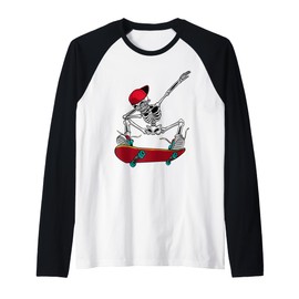 Best Skateboarder Art for Men Women Skateboard Skateboarding Raglan Baseball Tee