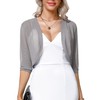 Aiboria Women 3/4 Sleeve Sheer Shrugs Open Front Mesh Bolero