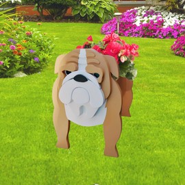 strolfay English Bulldog Dog Planter Plant Pots,Cute Garden Dog Flower Planter,Dog Planters Birthday Gifts for Women,Office,Indoor/Outdoor Decor（9.45 * 7.48 * 10.63in）