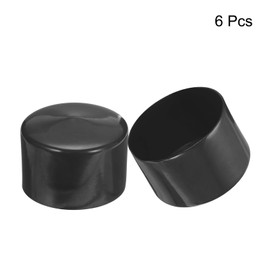 uxcell 6pcs Rubber End Caps 80mm ID Vinyl Round Tube Bolt Cap Cover Screw Thread Protectors Black