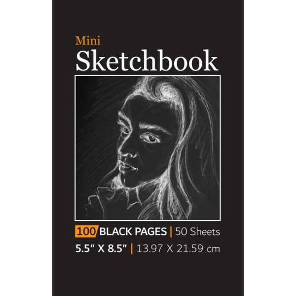 Mini Sketchbook: 100 Small Black Pages for Sketching, Doodling, and