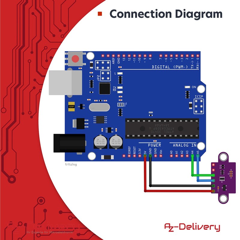 AZDelivery VL53L0X Time-of-Flight (ToF) Laser Ranging Sensor