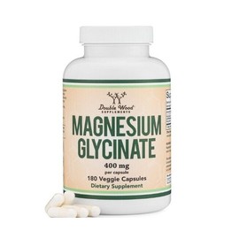 Double Wood Magnesium Glycinate, 400 mg per capsule, 180 veggie capsules