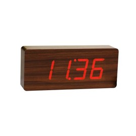 Gingko Design Alarm Clock, Wood, Brown, One Size