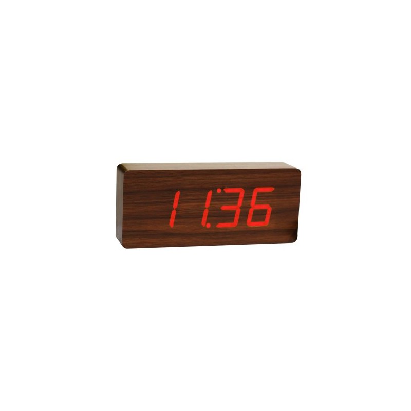 Gingko Design Alarm Clock, Wood, Brown, One Size