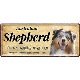 Australian Shepherd Dog Letter Dog 28 x 12 cm Decorative Saying Tin Sign Tin Sign 1292