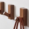 Wood Wall Hooks for Hanging - QUELLANCE 4 Pack Utility