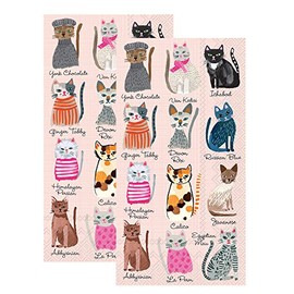 Ideal Home Range 3-Ply Paper Cool Cats, 16 Count Guest Towel Napkins Set of 2