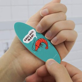 Krill Out Man Chill Shrimp Funny Humor Double-Sided Oval Nail File Emery Board Set 4 Pack