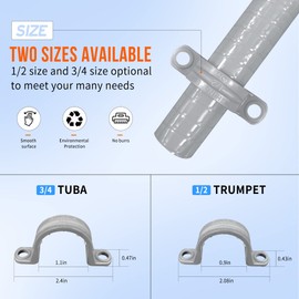 TYIREDA 100 pcs 3/4'' 2 Holes Plastic Conduit Strap, PVC Pipe Straps U-Bracket Pipe Clamp Conduit Clamp For Conduit and Cables Tool Supplies， UL Listed