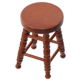 NUOBESTY Miniature Stool for Dollhouse 1:12 Scale Miniature Wooden High Stool Furniture Dollhouse Accessory Decoration Brown