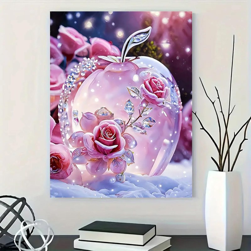 Diamond Art Painting Kits for Adults, Pink Rose 5D Diamond