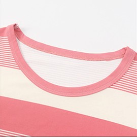 Celucke Women's Soft Striped Gradient Pajama Set, Long Sleeve Loose Wear Comfortable Sleepwear Nightwear Suit for Relaxation, Satin Pyjamas For Women, Pj Shorts Set, Ladies Comfort Lounge Wear Red