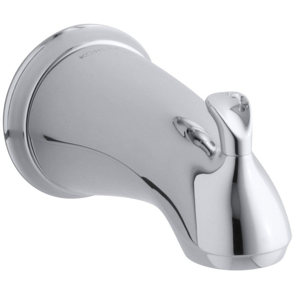 KOHLER 10281-4-CP Forte Bath Spout with Sculpted Lift Rod and Slip-fit Connection, Pack of 1, Polished Chrome