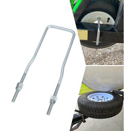 ELITEWILL 12" U-Bolt Spare Tire Carrier Holder Bracket for Trailer Side Mount 4 or 5 Lug Zinc Plated for Ski Boat, Fishing Boat and Sailboat Trailer