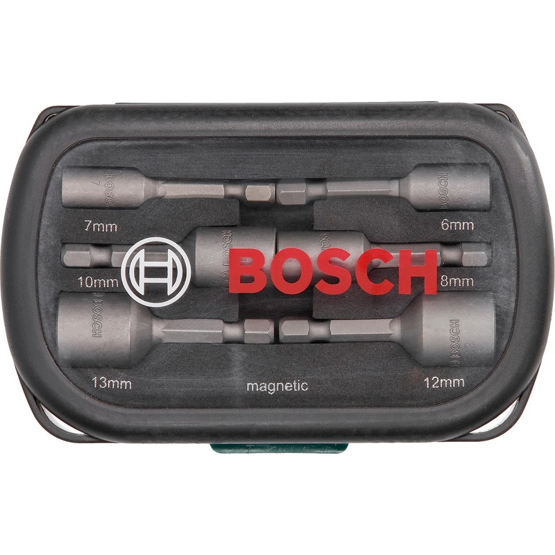 Bosch 6 pcs. Nutsetter Set (Spanner size: 6-13 mm, 1/4-inch