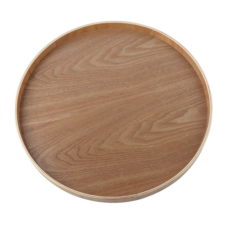 Round Shape Solid Wood Tea Coffee Snack Food Meals Serving