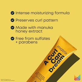 Mascarilla A Curl Can Dream de Matrix 280ml | Mascarilla sin sulfatos de hidratación profunda para cabello rizado u ondulado | Hidrata profundamente y ayuda a definir los rizos |Con miel de manuka
