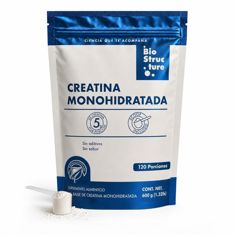 Creatina Monohidratada Sin Sabor 600g Suplemento Alimenticio