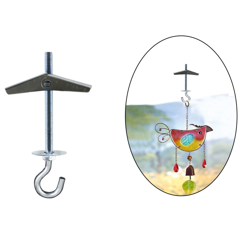 Alovexiong 4 Pack Carbon Steel Plasterboard Ceiling Hooks Spring Toggle