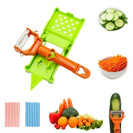Multifunctional Kitchenware Julienne Peeler Set, 2025 New Upgrade 2 in 1 Vegetable Cutter and Parer, Multifunctionals Kitchen Gadgets for Potato Fruit Orange Lemon Squeezer Spiral Potato