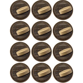 Christian Sports Coin for Young Athletes, Pack of 12, Bulk Gift for Hockey Team, for Boys & Girls, I Can Do All Things Through Christ, Antique Gold Plated Challenge Coin, Philippians 4:13