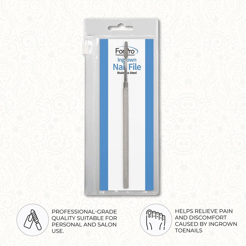 ForPro Professional Collection Ingrown Nail File, Surgical Grade Stainless Steel