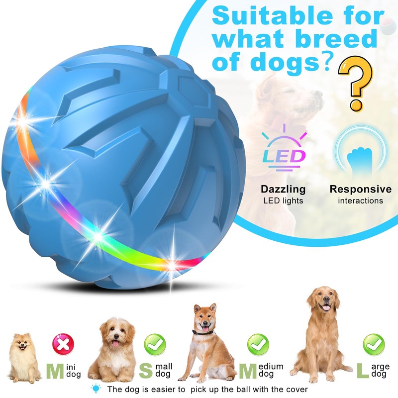 Bolpetizo Dog Toys Dog Ball, Durable Motion Active Rolling Balls