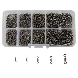 500pcs Fishing Barrel Swivels Reels Fishing Swivel Solid Rings Fishing Hook Connector Fishing Equipment Box
