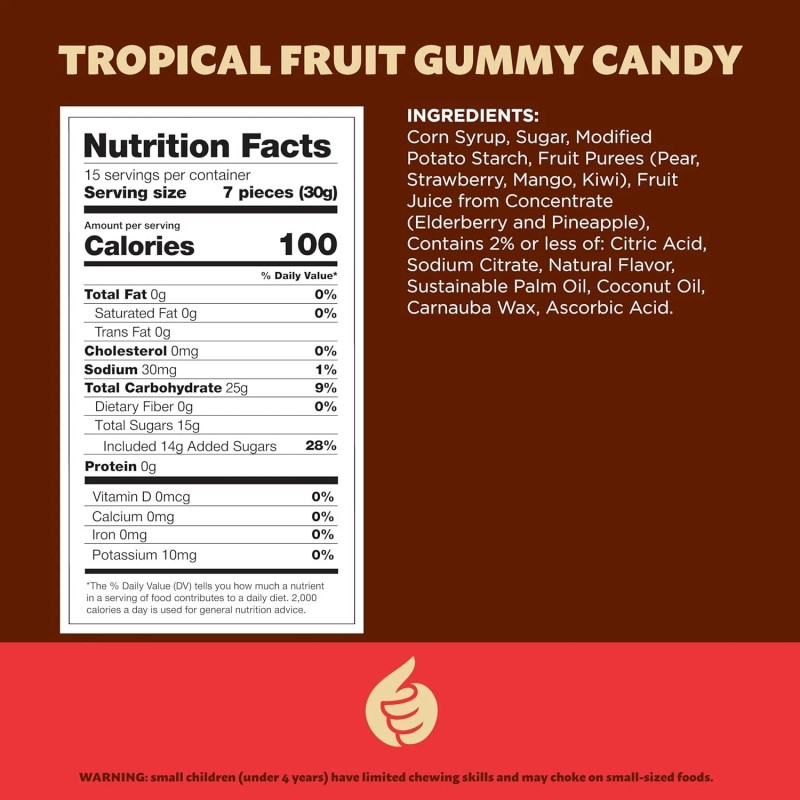 iLike! Tropical Fruit Jelly Candy Mix 1-Pound Bag | Vegan