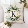Snylcee Monogram Letter K Throw Pillow Covers Floral 18x18 Inch,