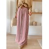 Acelitt Women's Casual Striped Loose Wide Leg Pants Drawstring Elastic